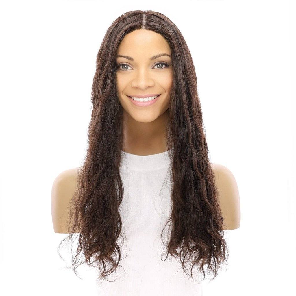 22" Princess Silk Top Wig Dark Brown Wavy - Image 2