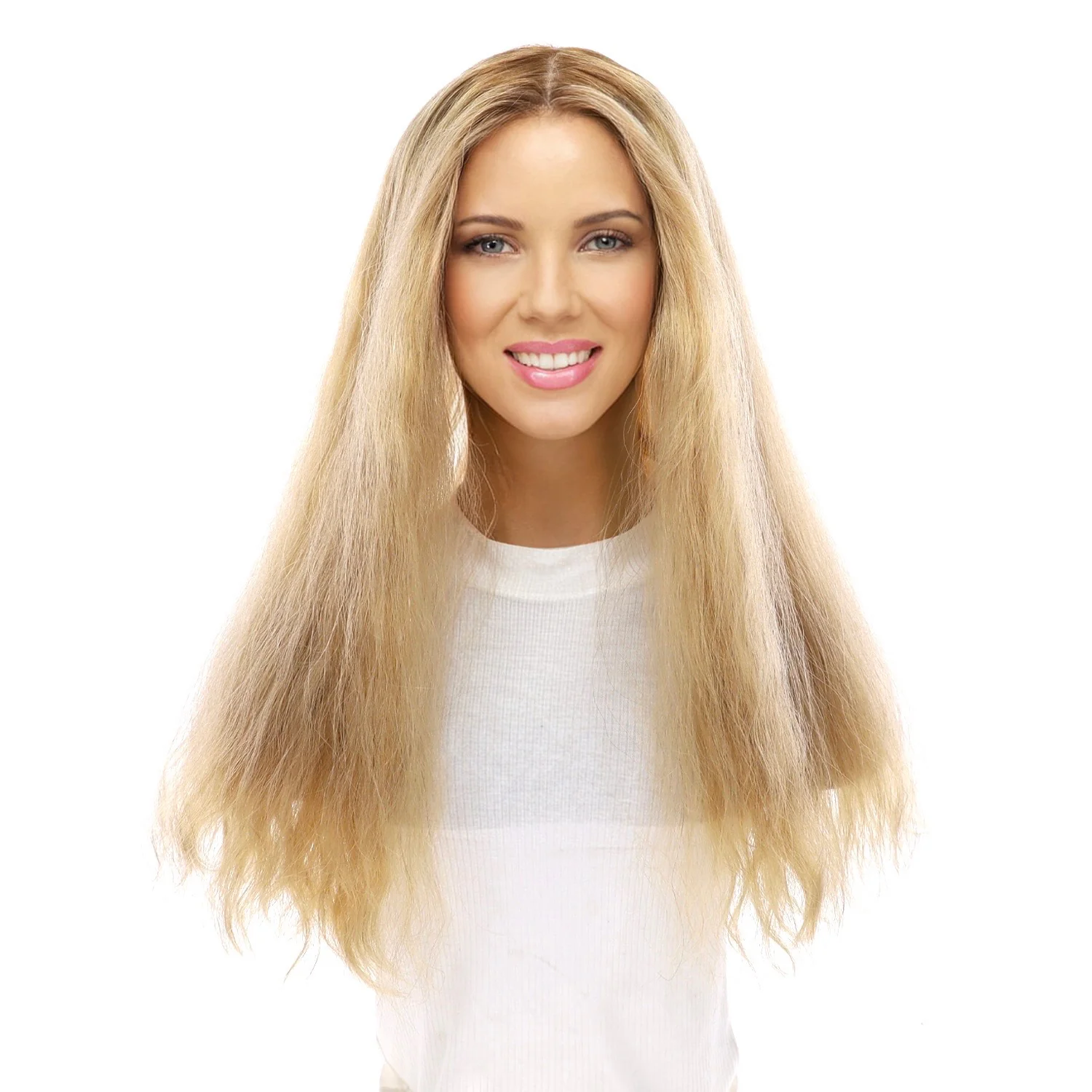 22" Princess Silk Top Wig Golden Blonde Wavy - Image 2