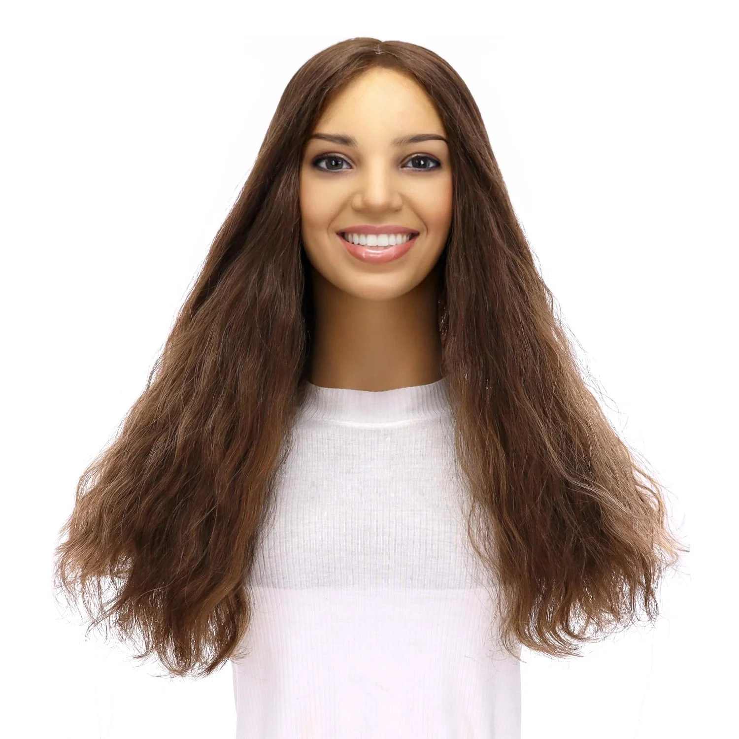 22" Princess Silk Top Wig Medium Brown Babylight Wavy - Image 2