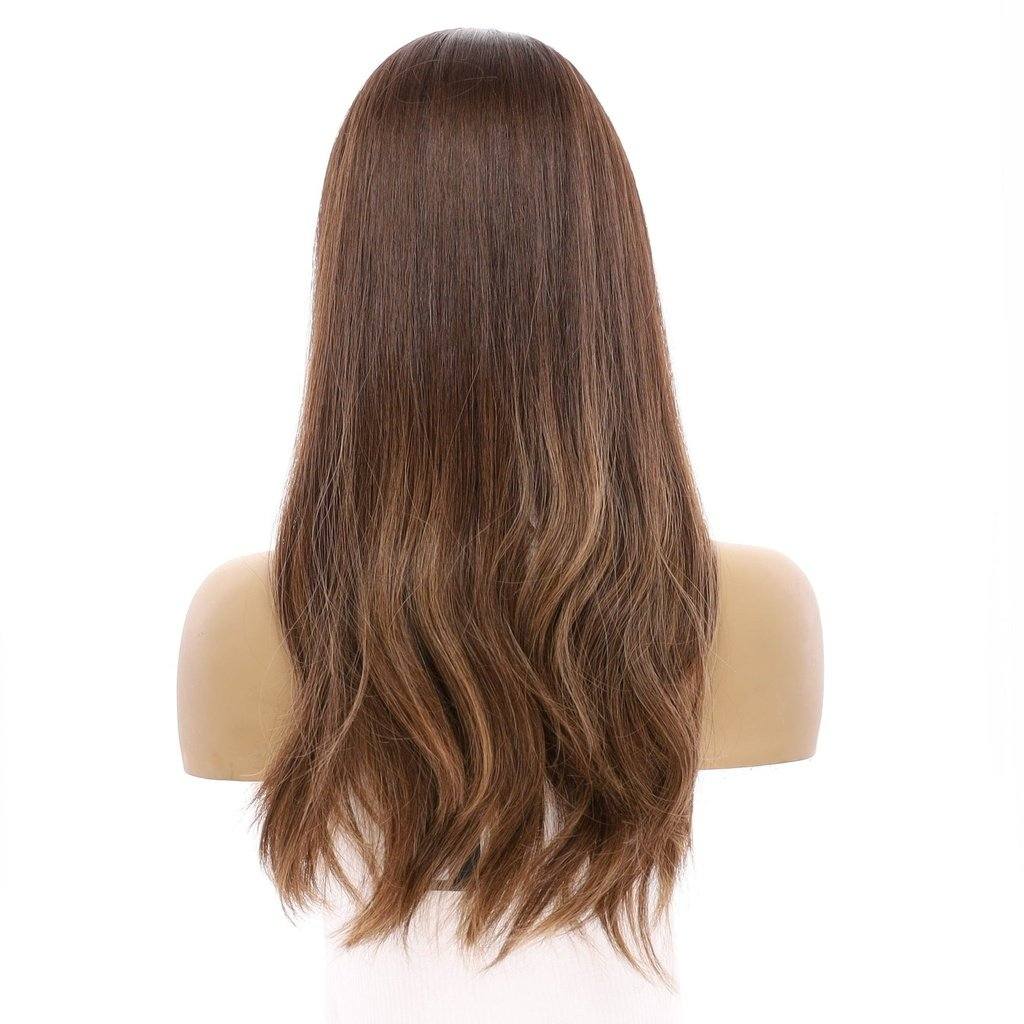 22" Princess Silk Top Wig Medium Brown Balayage - Image 3