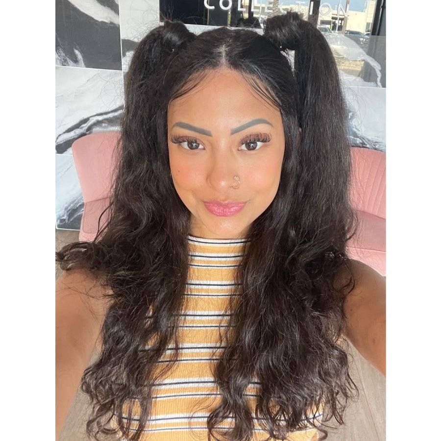 22" Princess Silk Top Wig Natural Black Wavy - Image 2