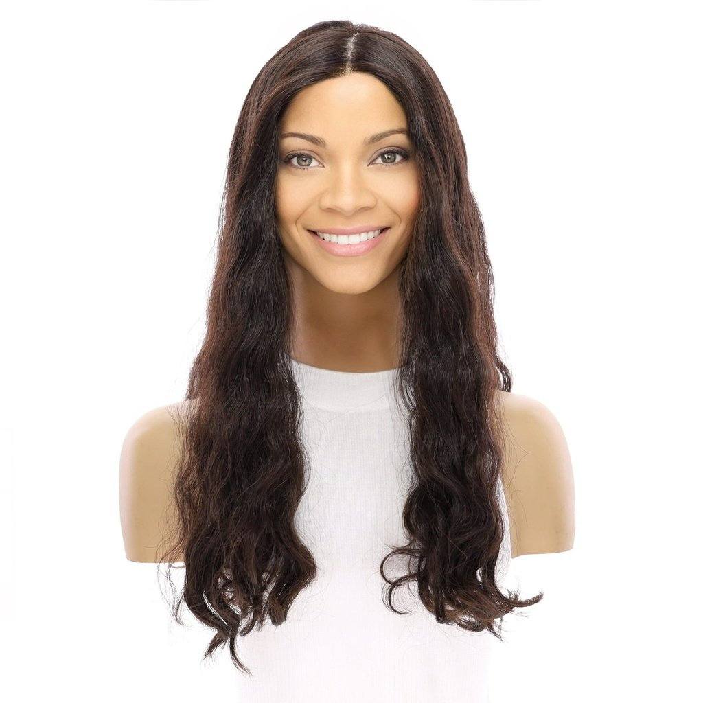22" Princess Silk Top Wig Soft Black Wavy - Image 2