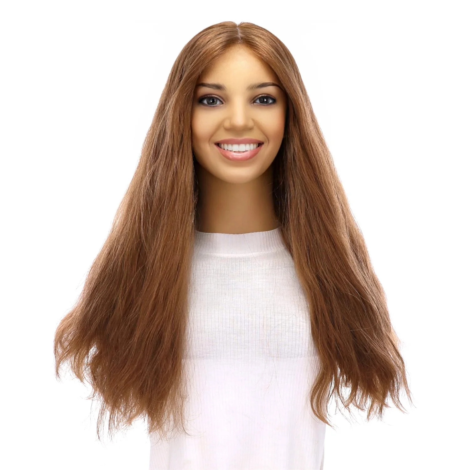 22" Princess Silk Top Wig Strawberry Blonde Wavy - Image 2