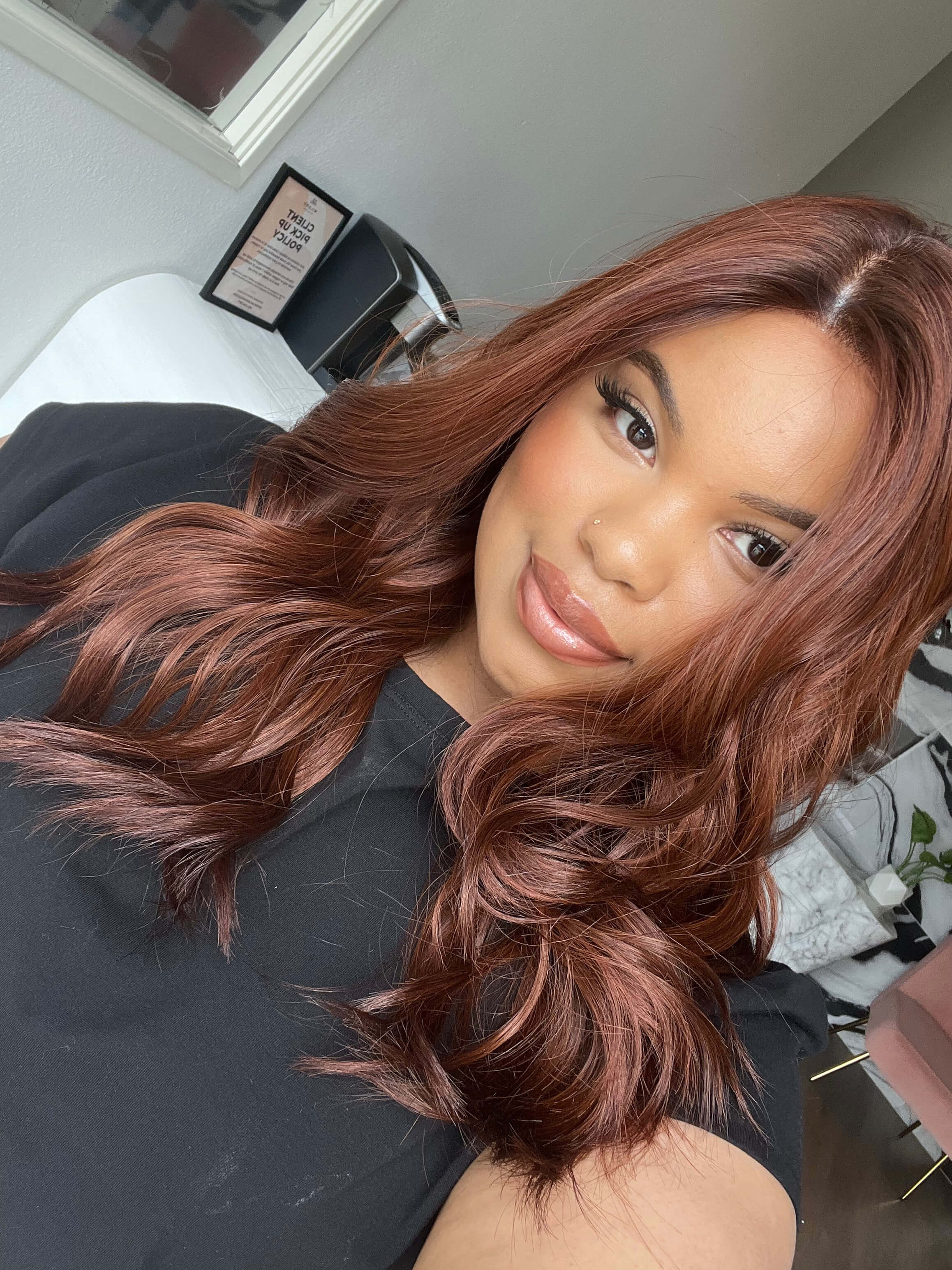 22" Reese Silk Top Wig Chili Red w/ Partial Rooting - Image 3