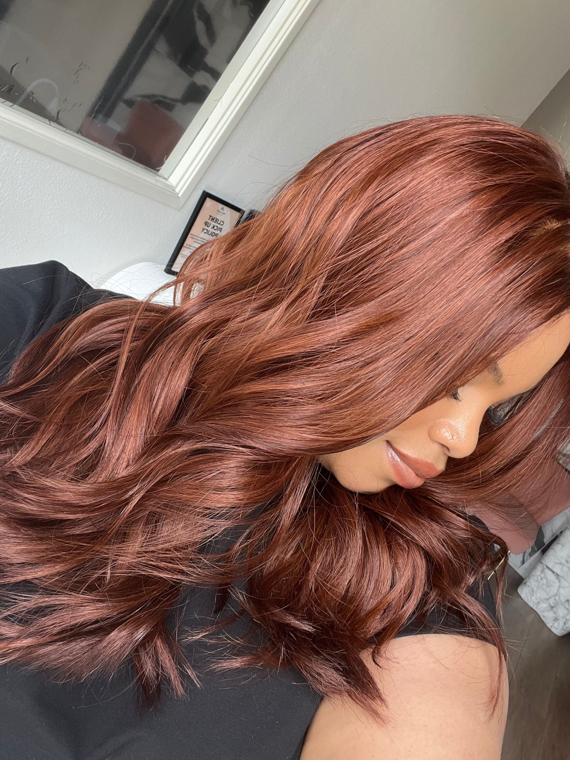 22" Reese Silk Top Wig Chili Red w/ Partial Rooting - Image 6