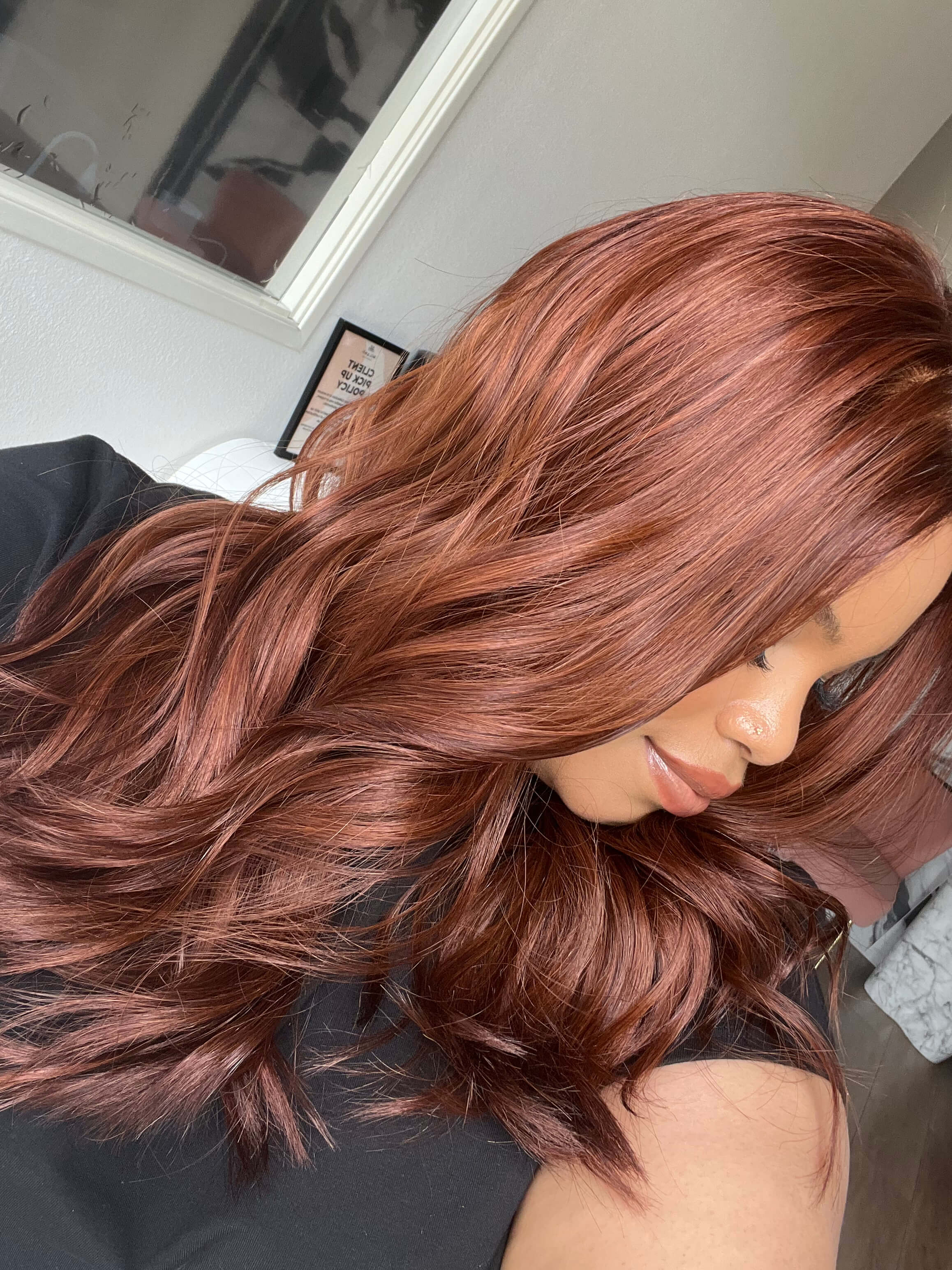22" Reese Silk Top Wig Chili Red w/ Partial Rooting - Image 9