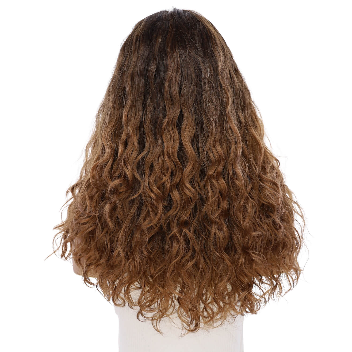 22" Reese Silk Top Wig Dark Brown Ombre Wavy - Image 3