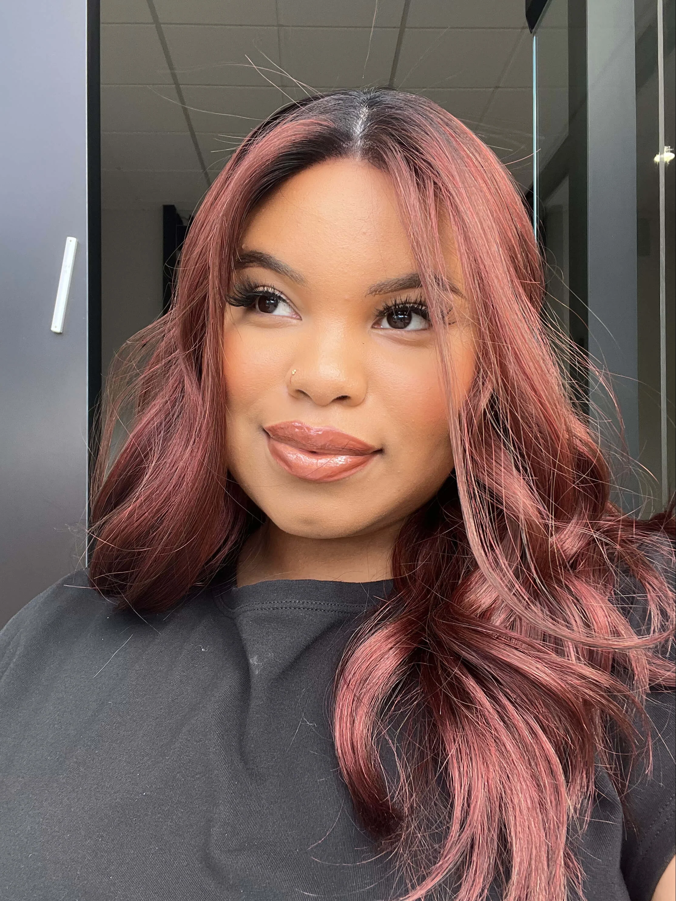 22" Reese Silk Top Wig Merlot Red w/ Full Rooting - Image 3