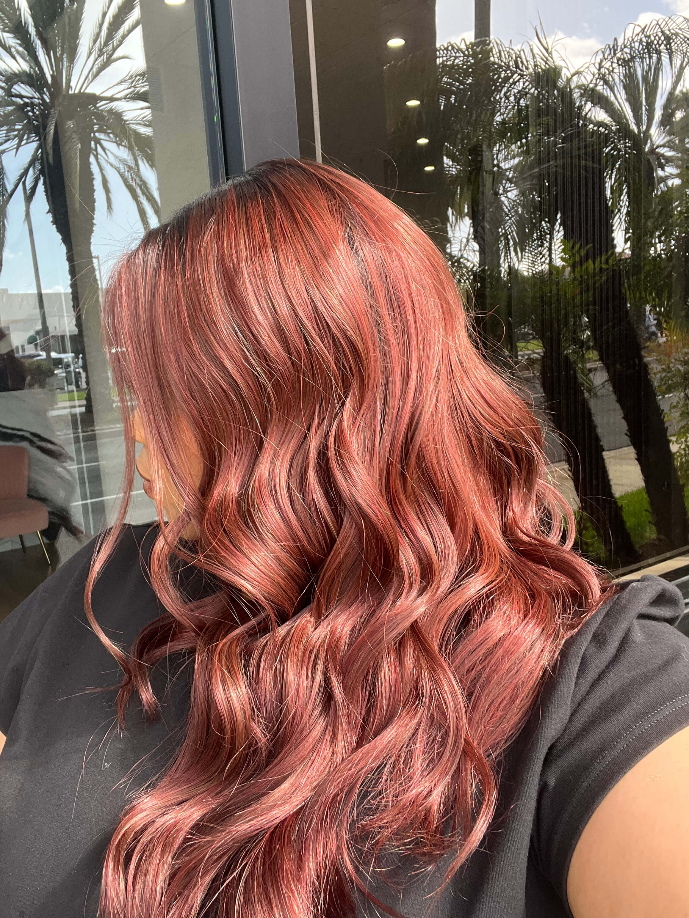 22" Reese Silk Top Wig Merlot Red w/ Full Rooting - Image 7