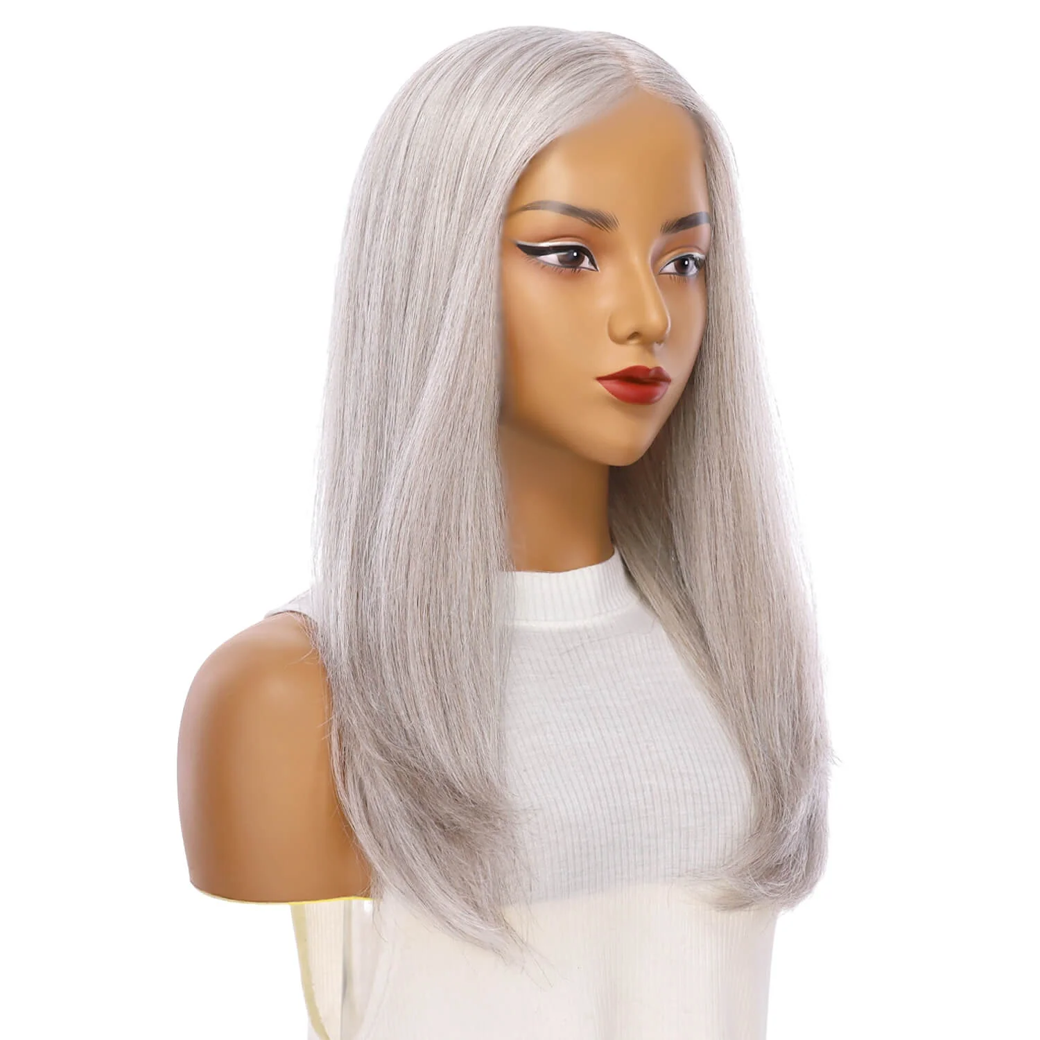 22" Reese Silk Top Wig Snow Grey