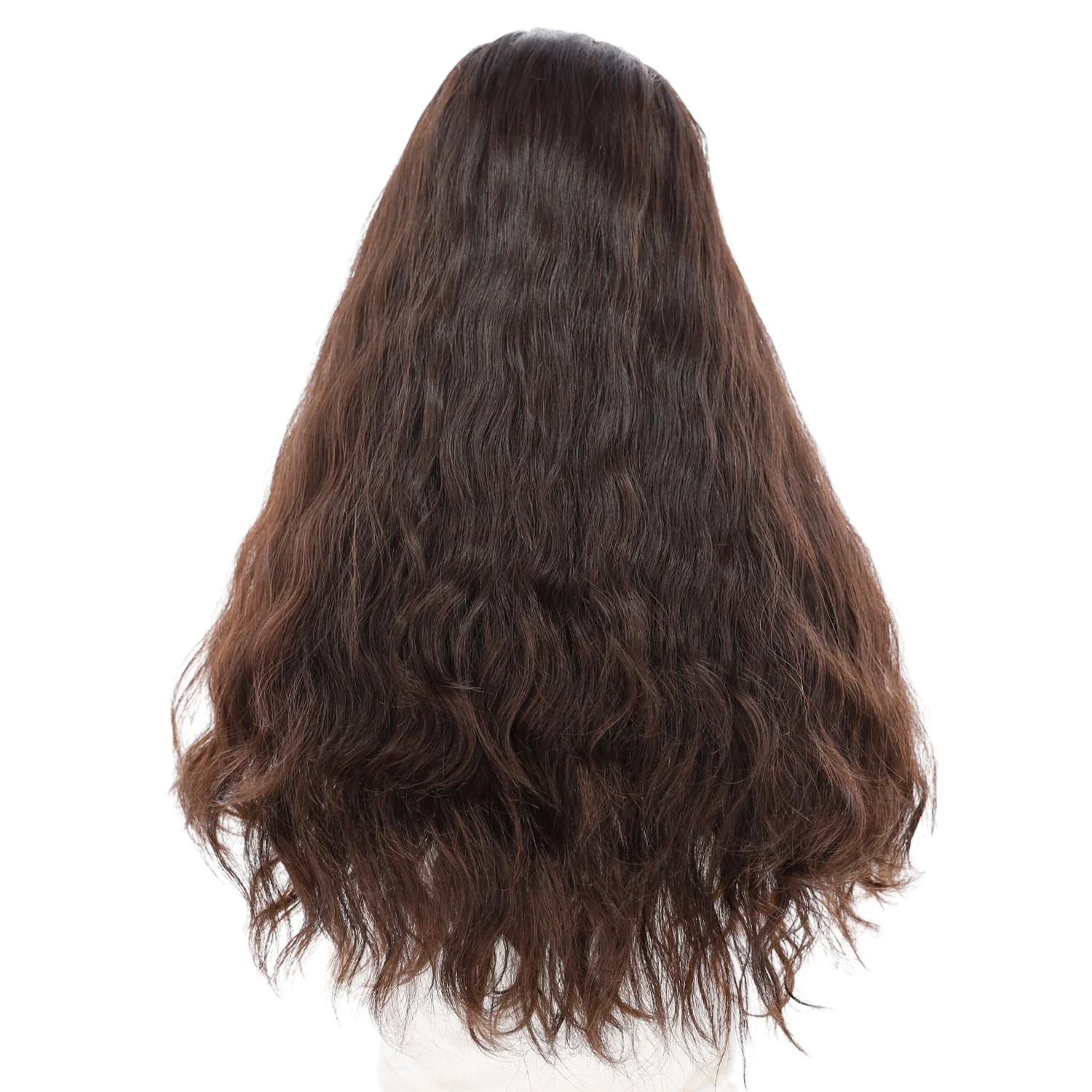 24" 3/4 Bandfall Wig Natural Black Wavy - Image 3