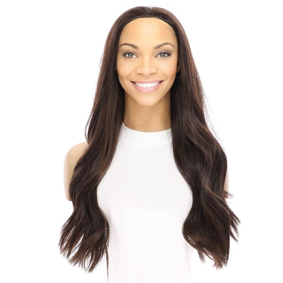 24" 3/4 Bandfall Wig Dark Brown - Image 3