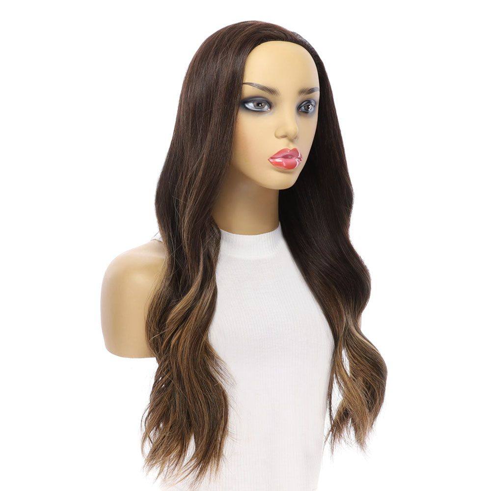24" 3/4 Bandfall Wig Dark Brown Balayage - Image 4