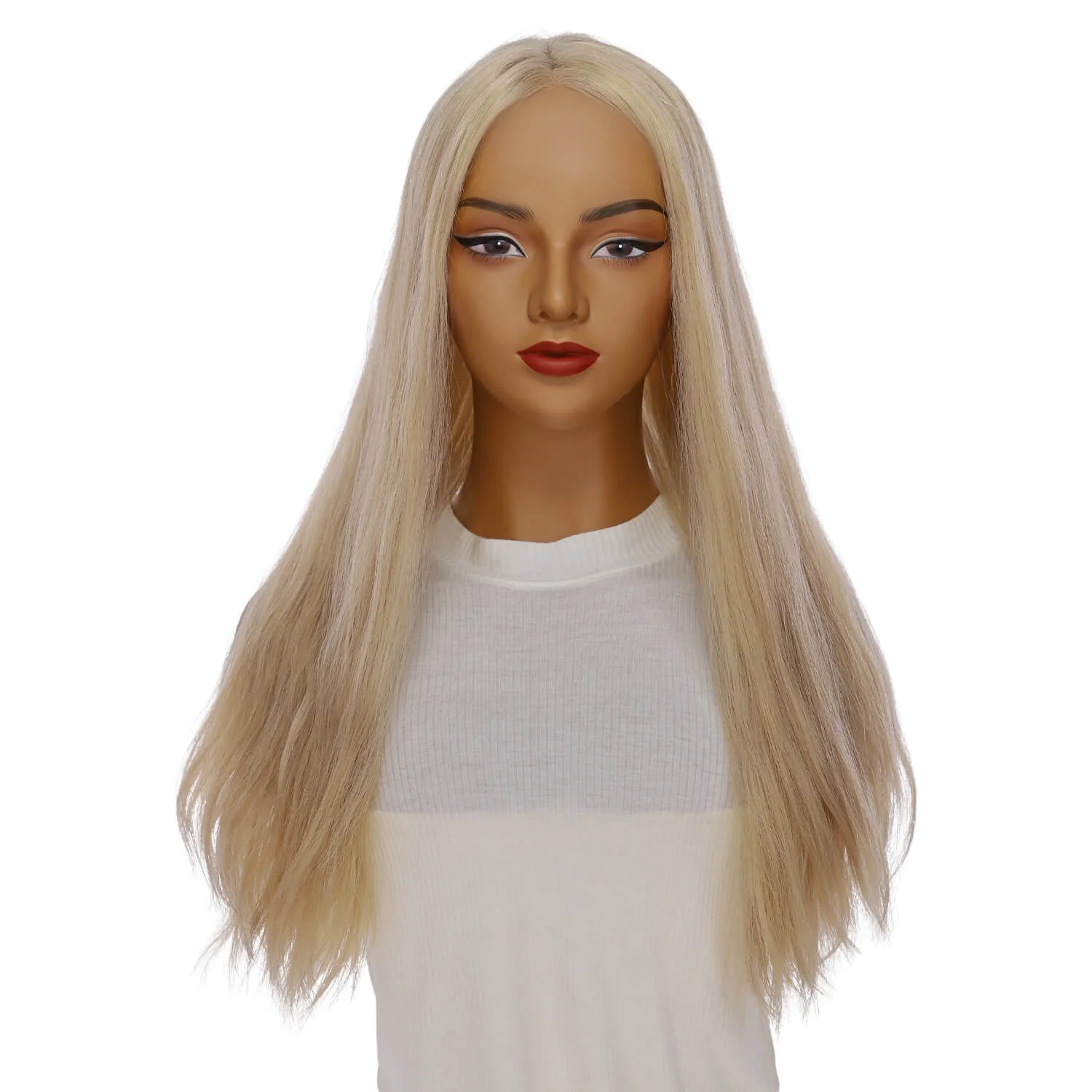 24" Divine Lace Top Topper Beige Blonde w/ No Rooting Wavy - Image 2