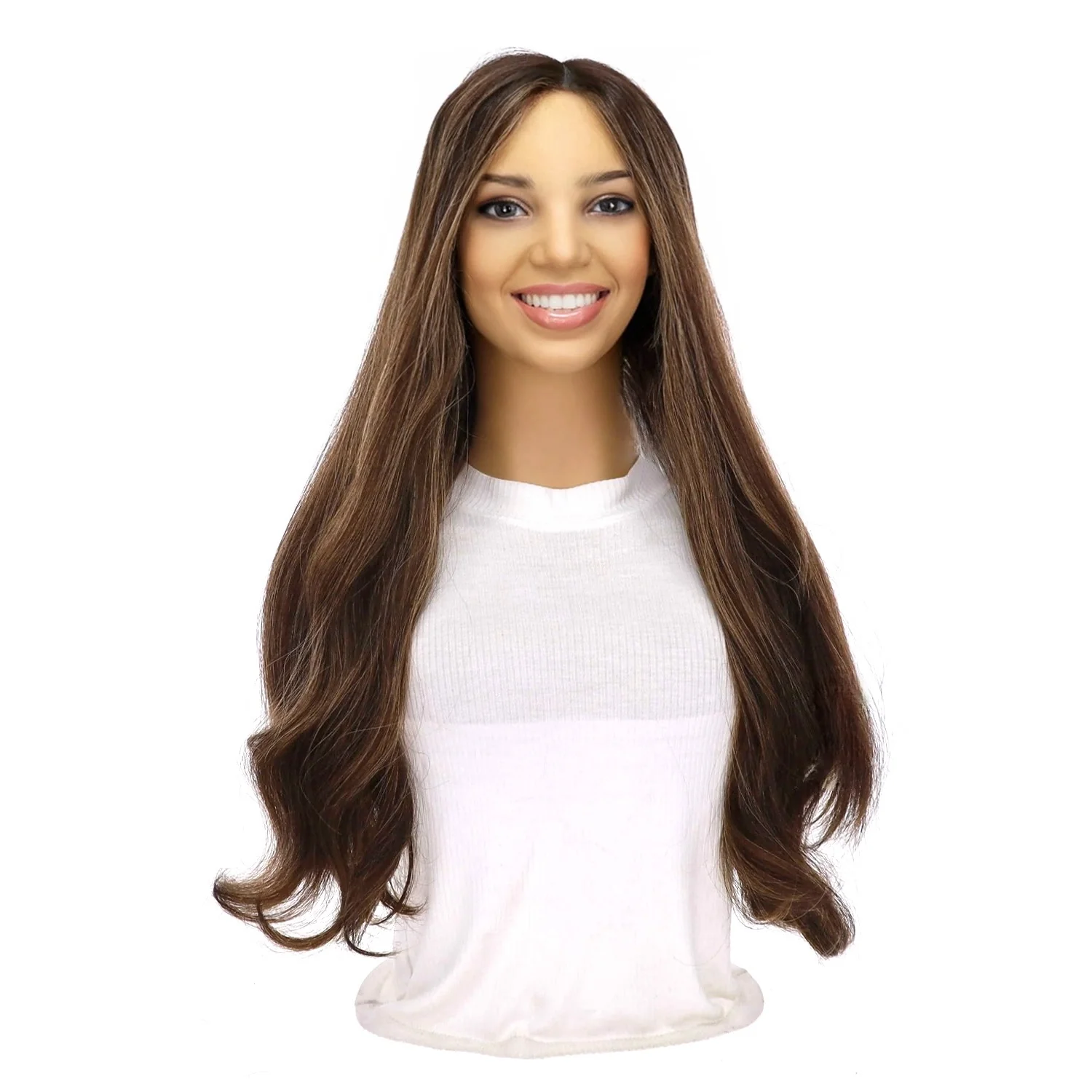 24" Divine Lace Top Topper Dark Brown w/ Highlights - Image 2