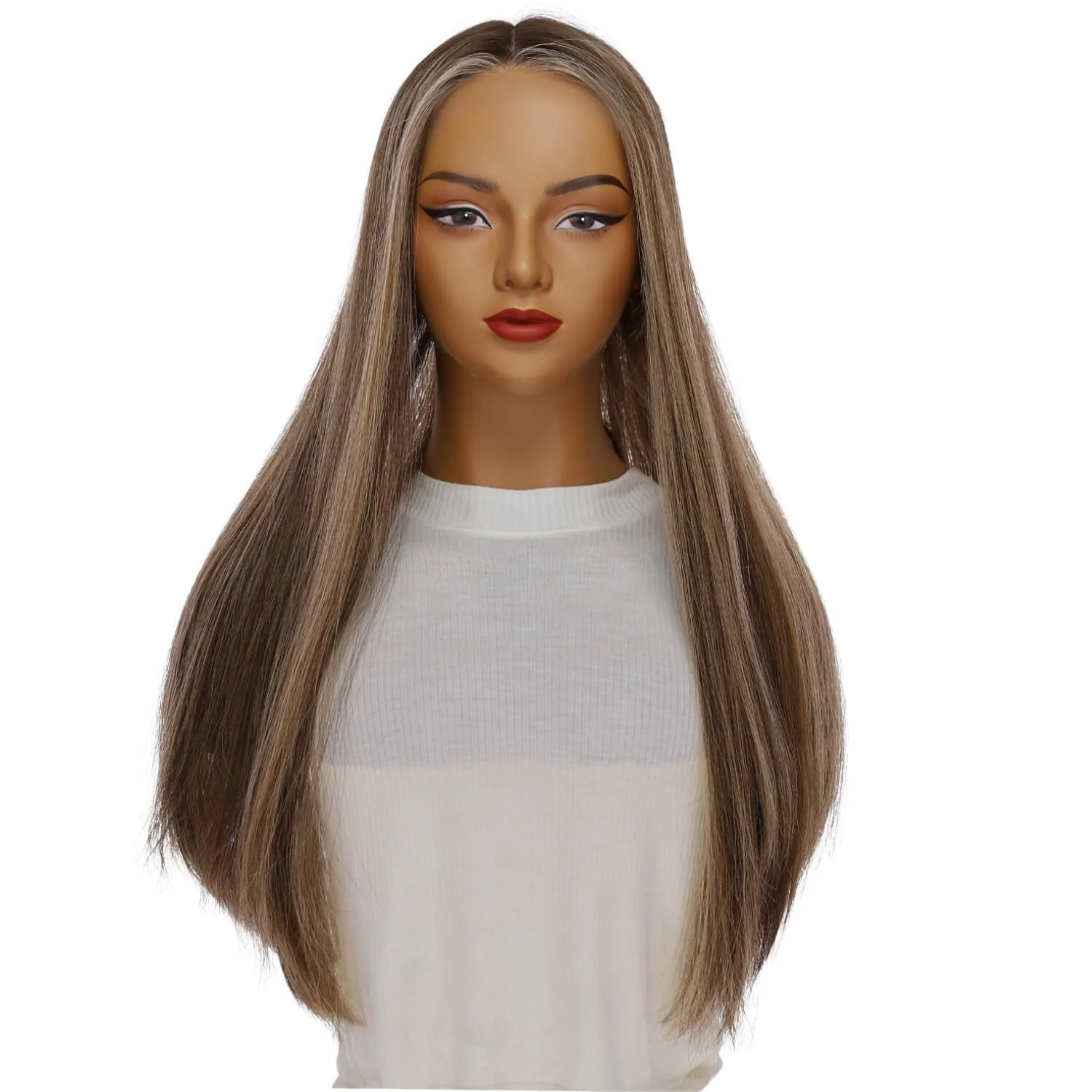 24" Divine Lace Top Topper Medium Brown w/ Highlights - Image 2