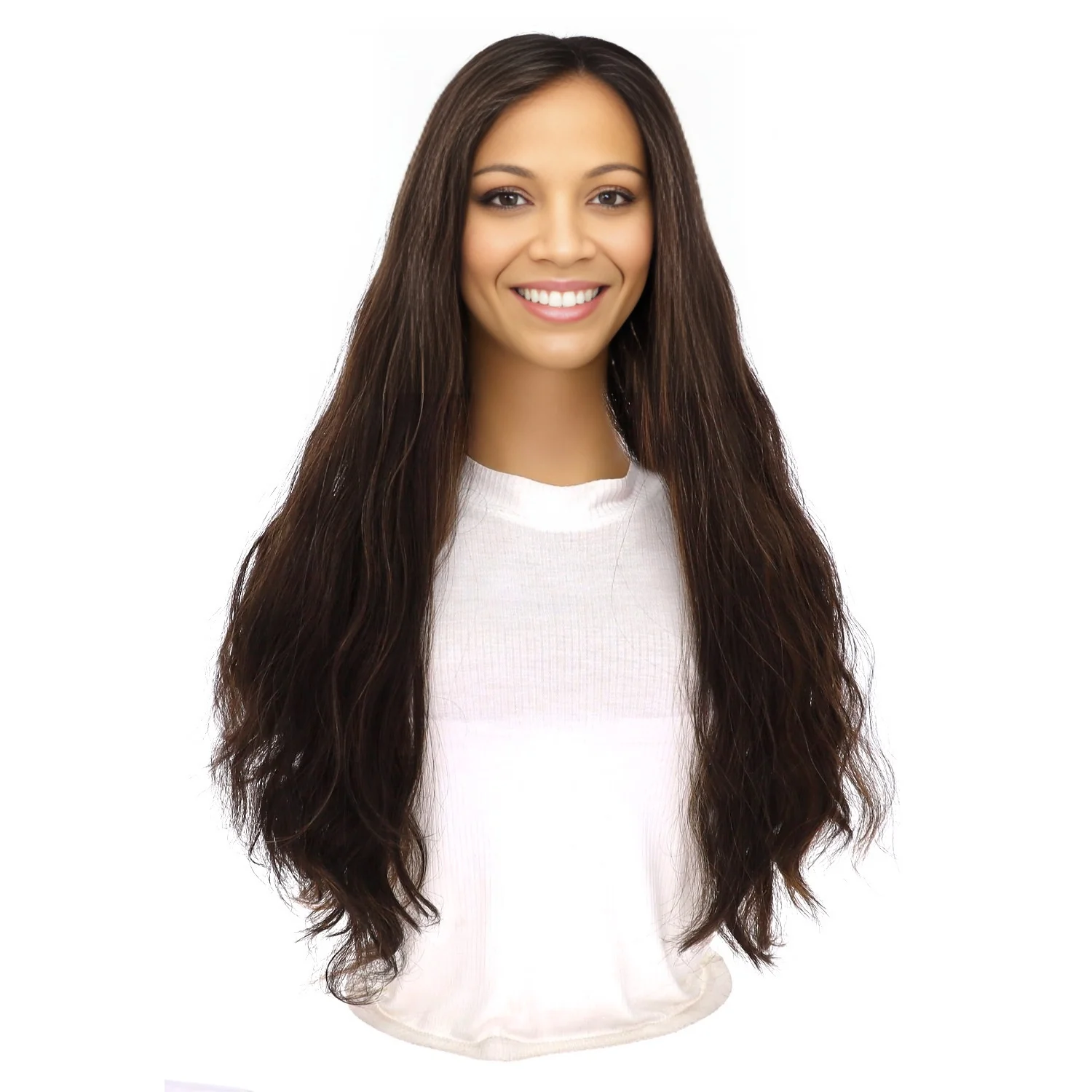 24" Divine Lace Top Topper Soft Black w/ Highlights Wavy - Image 2