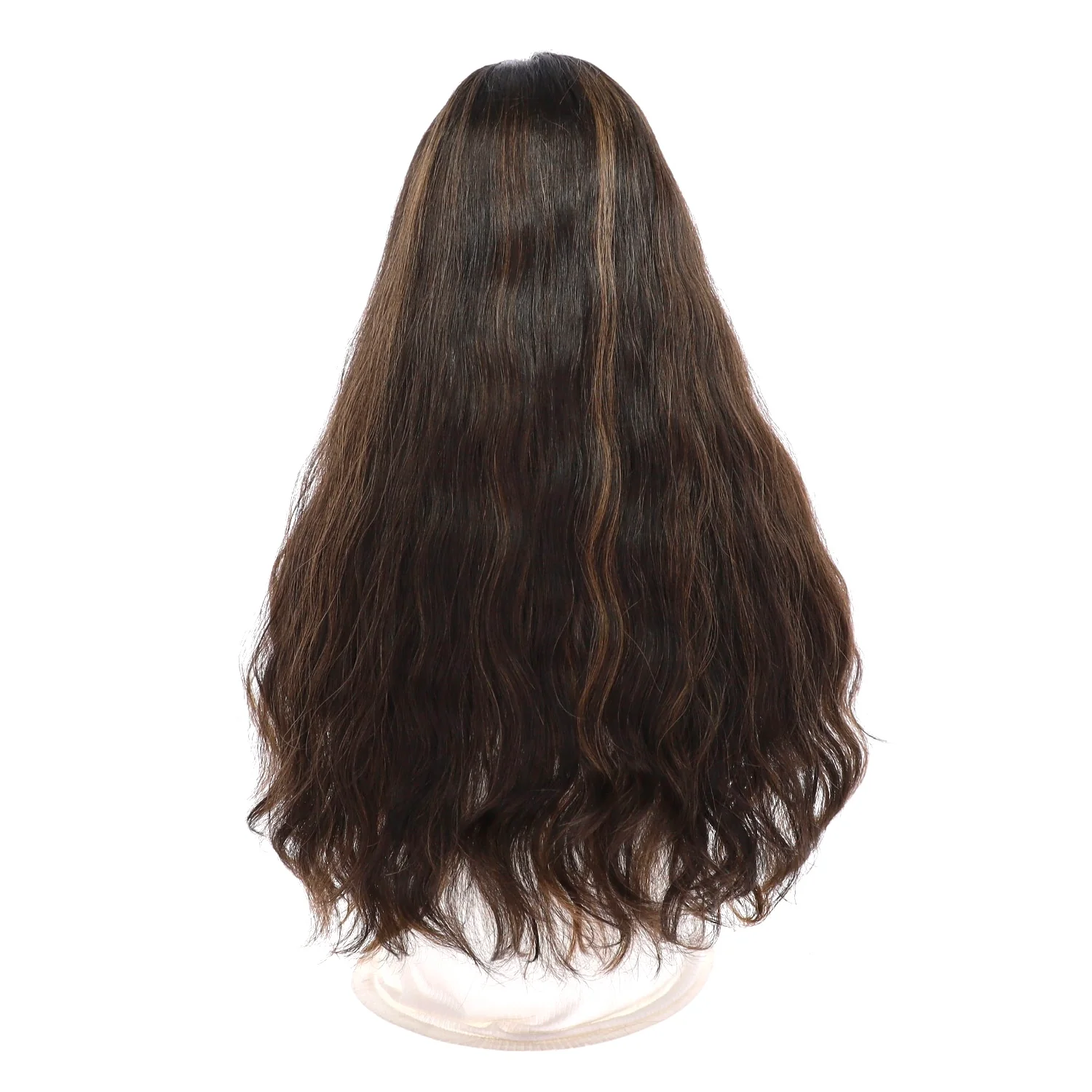 24" Divine Lace Top Topper Soft Black w/ Highlights Wavy - Image 3