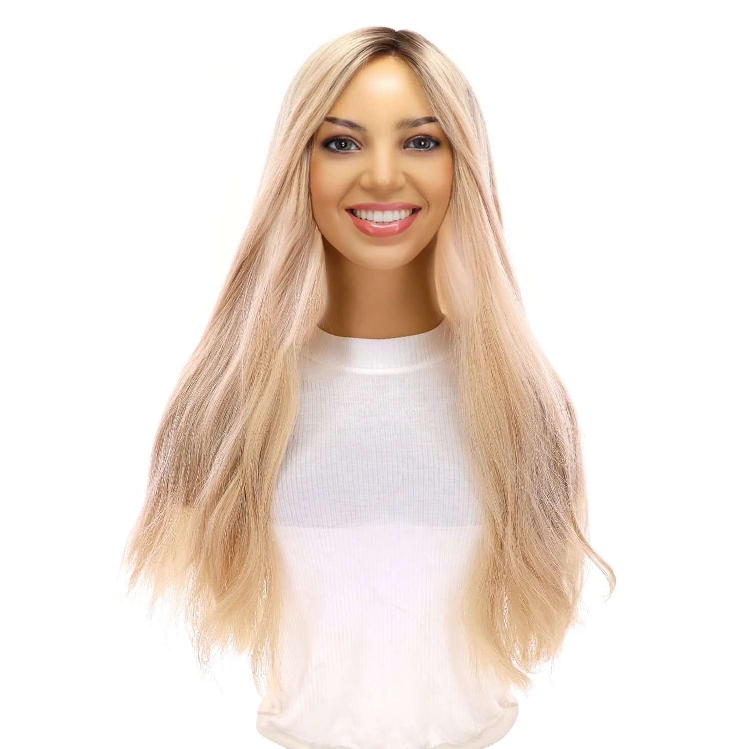 24" Divine Lace Top Topper Warm Platinum Blonde - Image 2