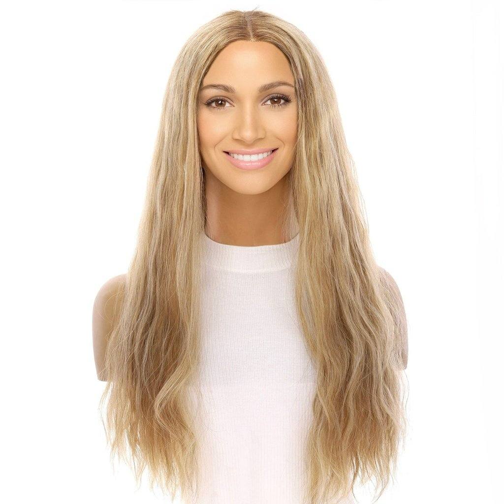 24" Divine Lace Top Wig Ash Blonde Wavy - Image 2