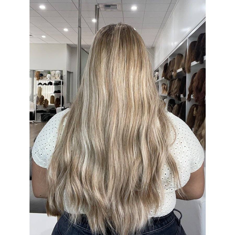 24" Divine Lace Top Wig Ashy Blonde w/ Highlights - Image 3