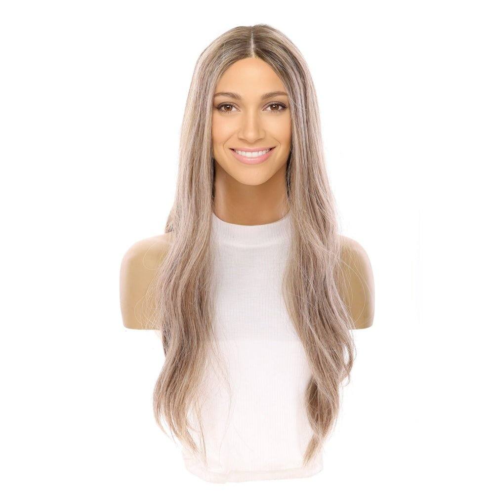 24" Divine Lace Top Wig Ashy Blonde w/ Highlights - Image 2