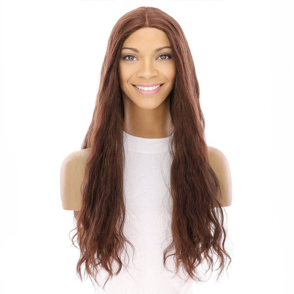 24" Divine Lace Top Wig Auburn Wavy - Image 2