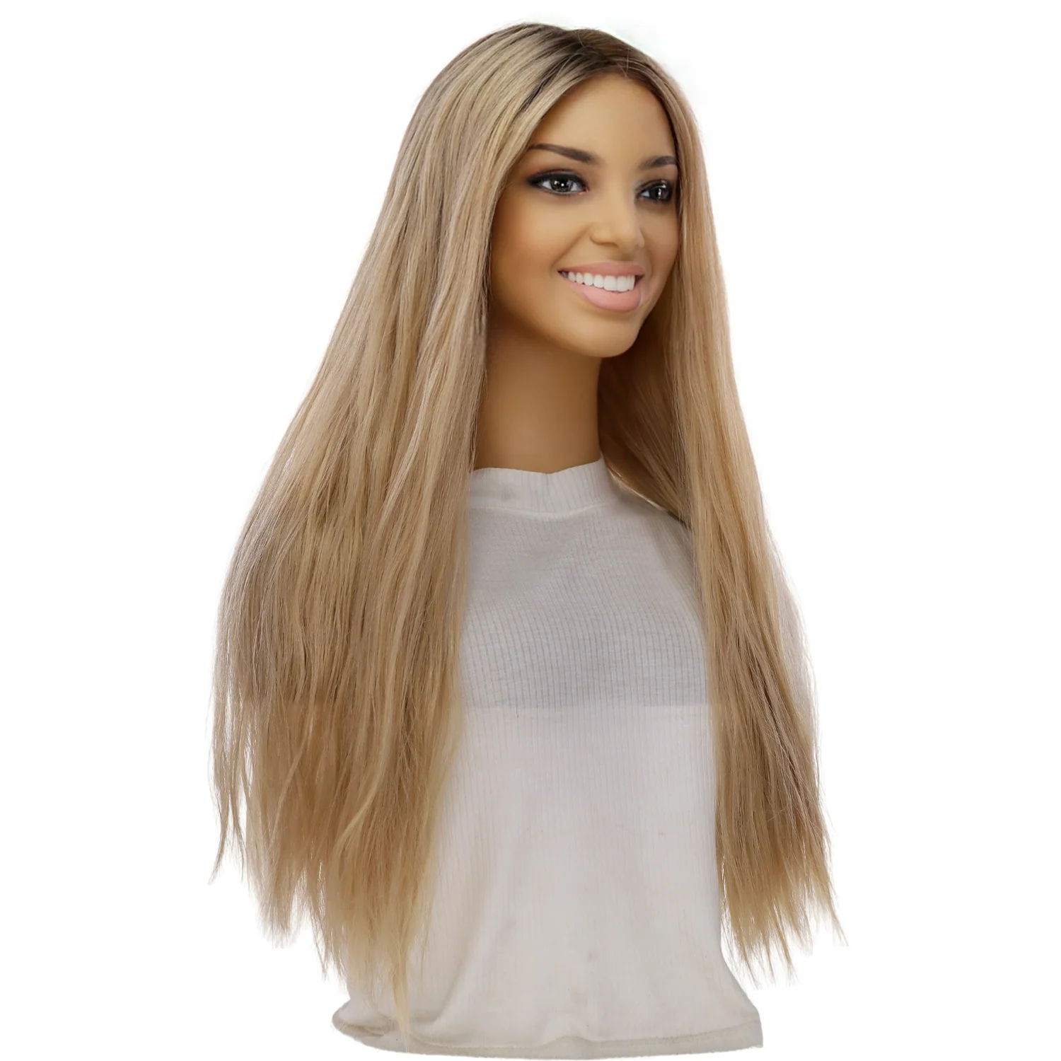 24" Divine Lace Top Wig Beige Blonde Wavy