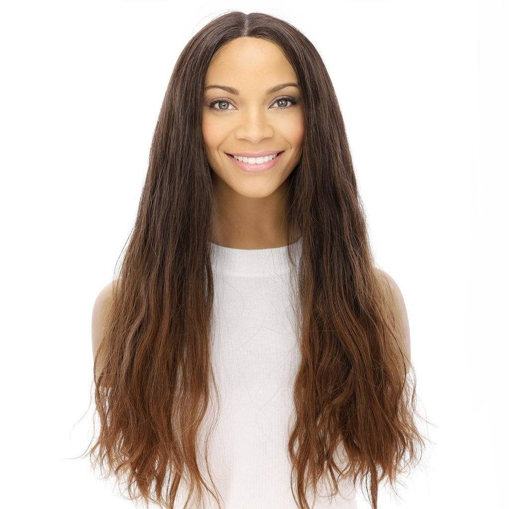 24" Divine Lace Top Wig Dark Brown Ombre Wavy - Image 2