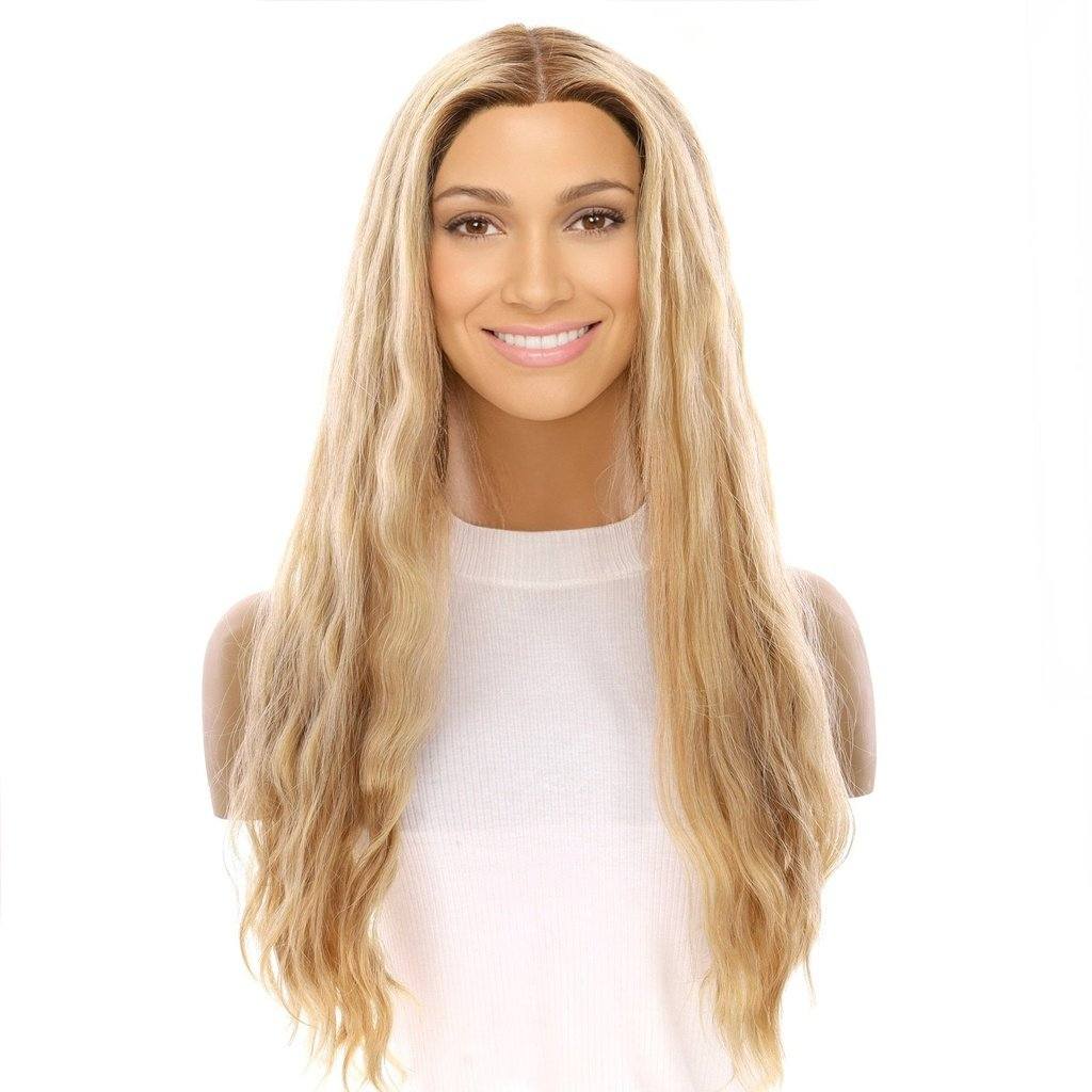 24" Divine Lace Top Wig Golden Blonde Wavy - Image 2