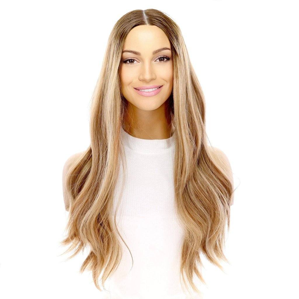 24" Divine Lace Top Wig Medium Blonde w/ Highlights - Image 2