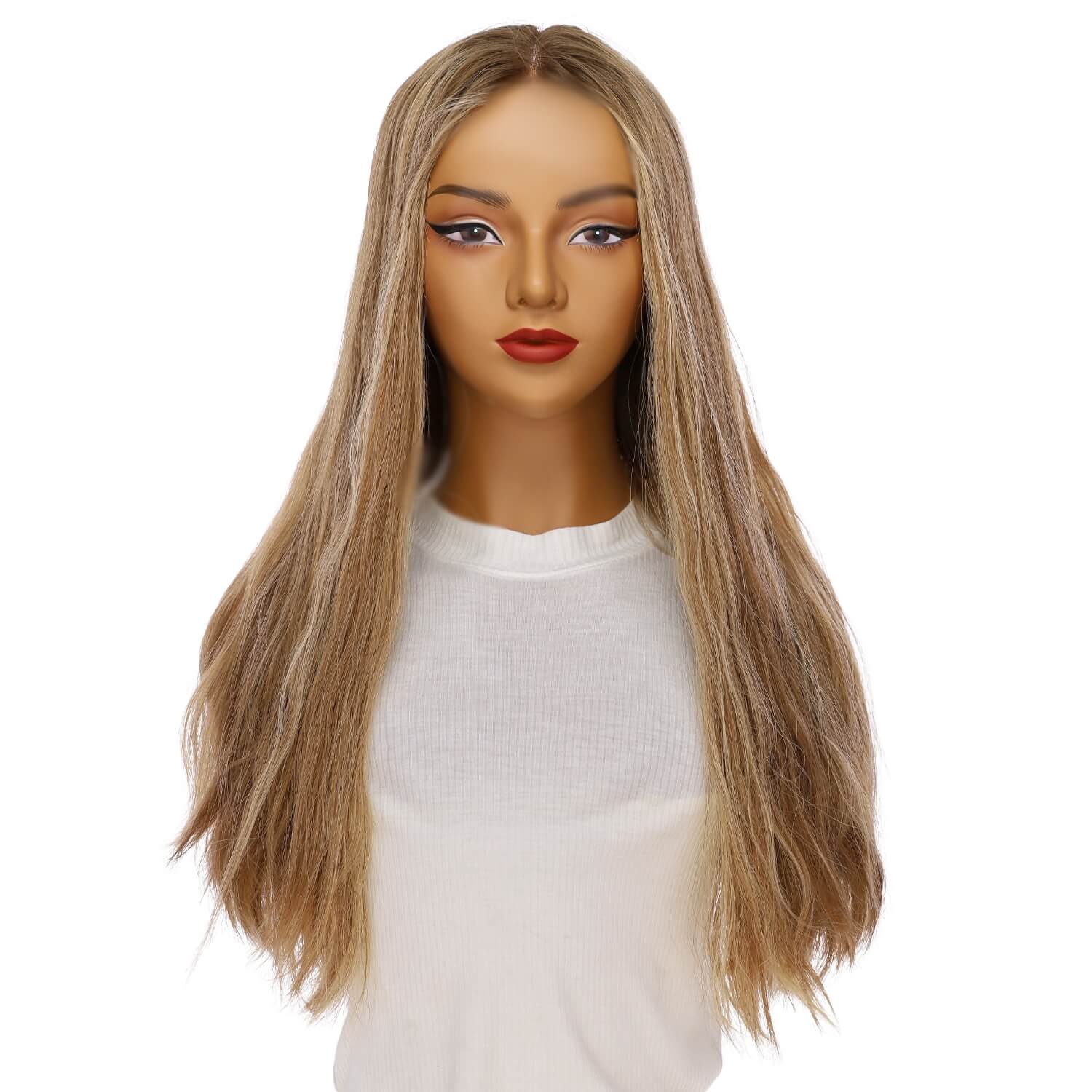 24" Divine Lace Top Wig Medium Blonde w/ Highlights Wavy - Image 2