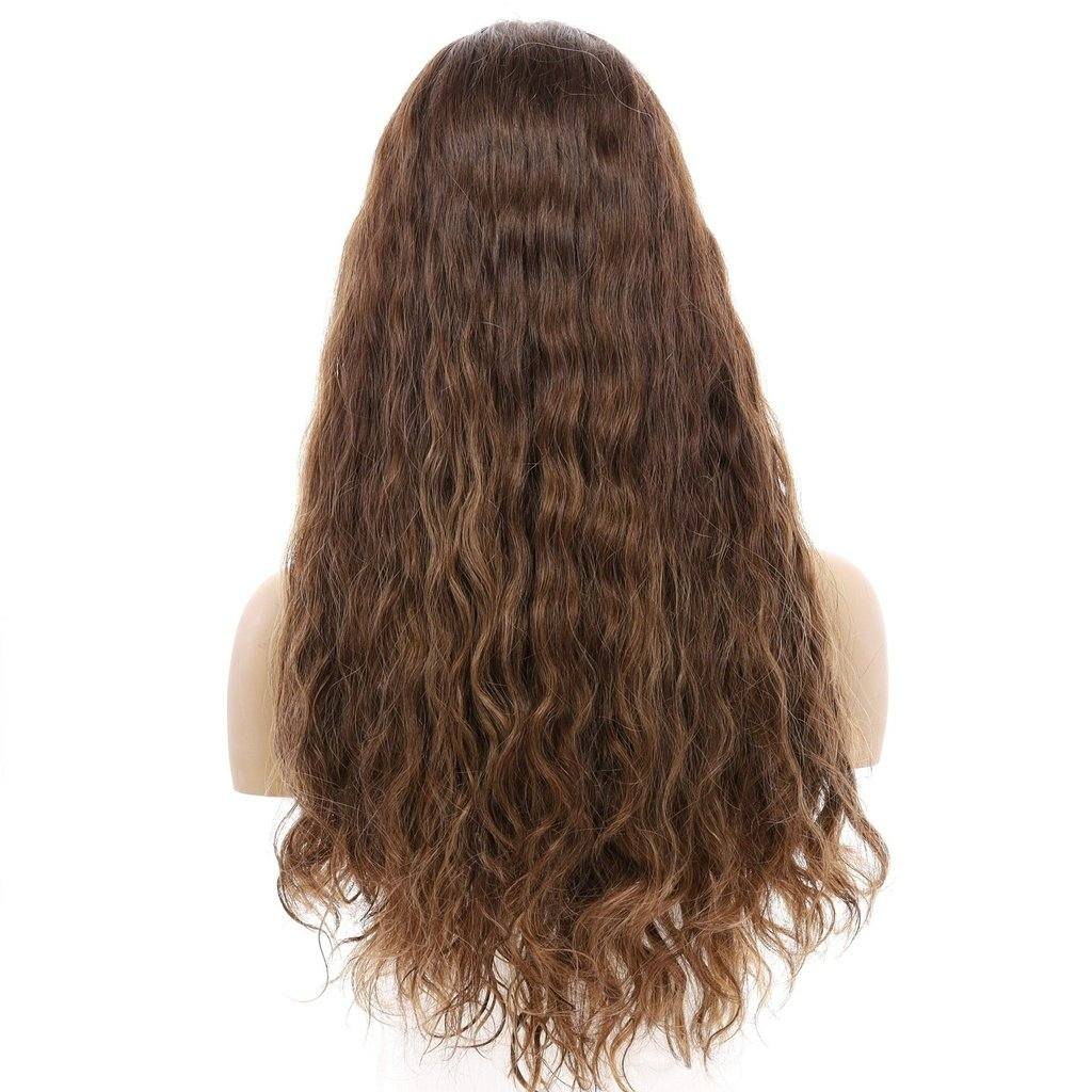 24" Divine Lace Top Wig Medium Brown Balayage Wavy - Image 3