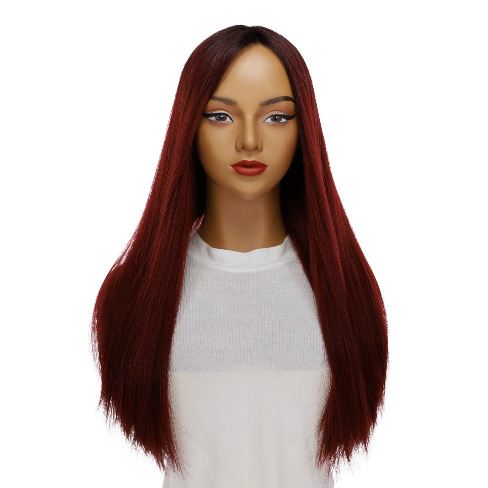 24" Divine Lace Top Wig Merlot Red - Image 2