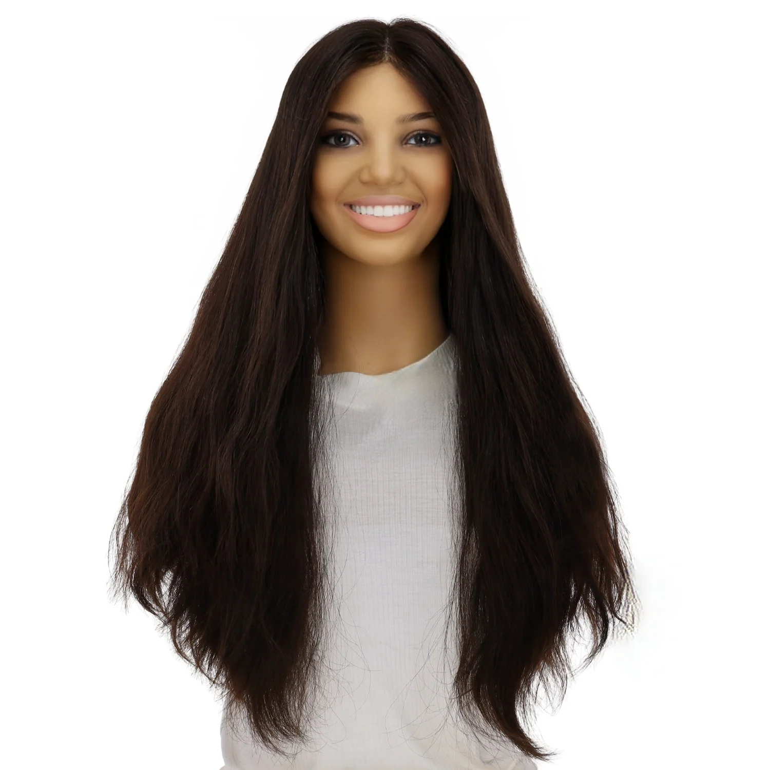 24" Divine Lace Top Wig Neutral Black Wavy - Image 2