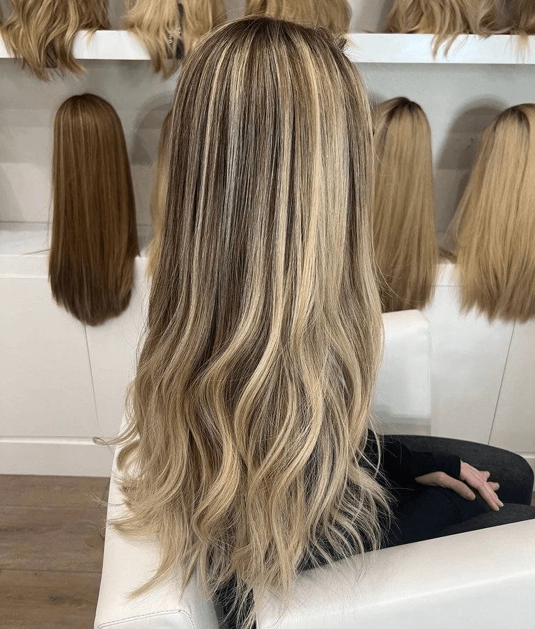 24" Divine Lace Top Wig Platinum Blonde w/ Reverse Balayage - Image 2