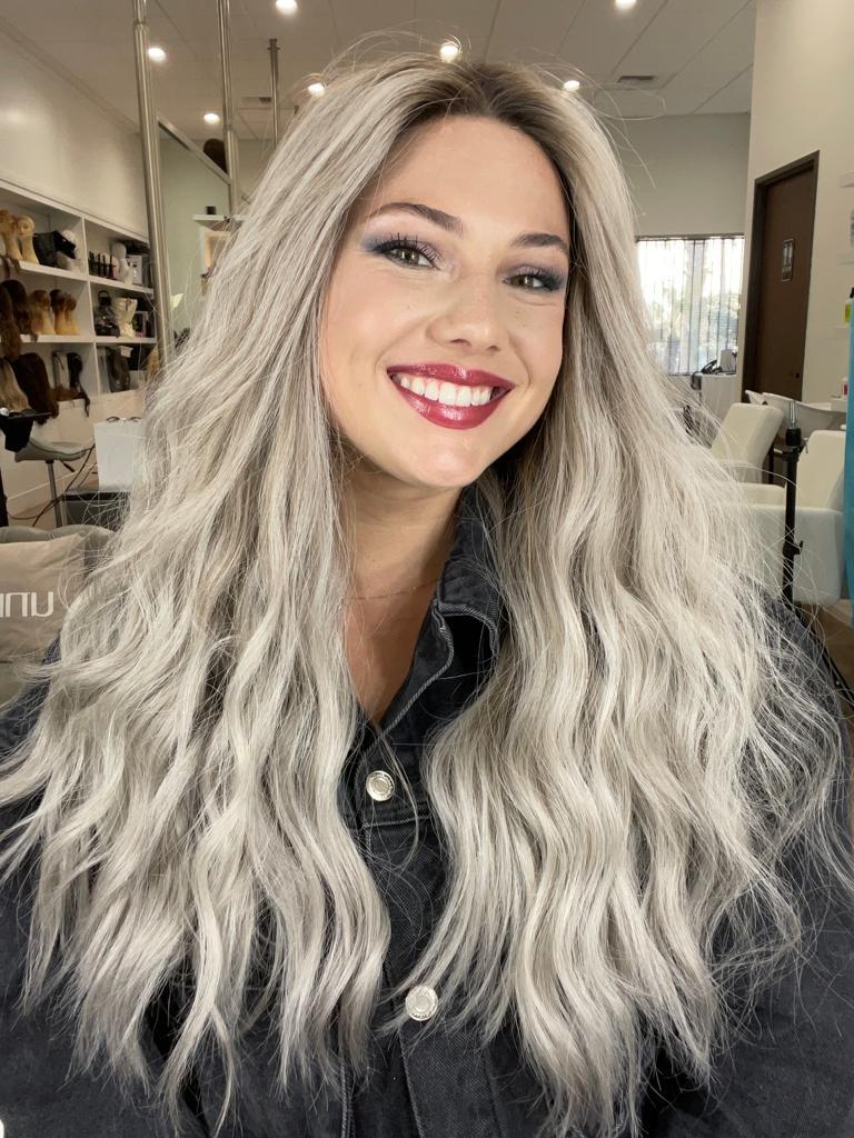 24" Divine Lace Top Wig Silver Smoke w/ Reverse Balayage - Image 3