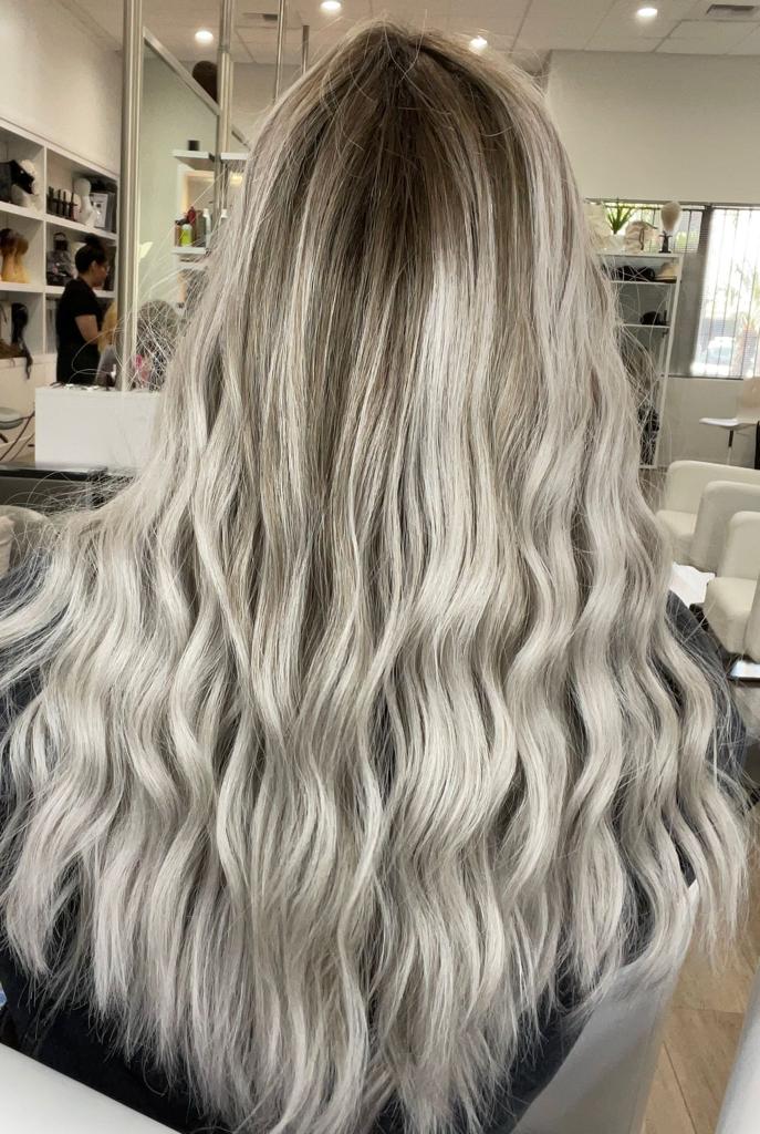 24" Divine Lace Top Wig Silver Smoke w/ Reverse Balayage - Image 5