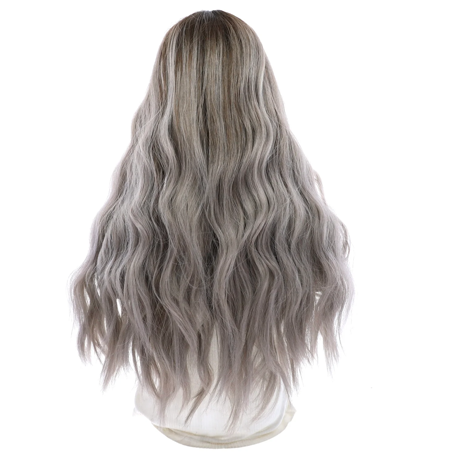 24" Divine Lace Top Wig Silver Smoke w/ Reverse Balayage - Image 3