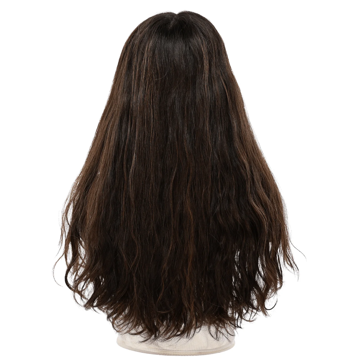 24" Divine Lace Top Wig Soft Black w/ Highlights Wavy - Image 3