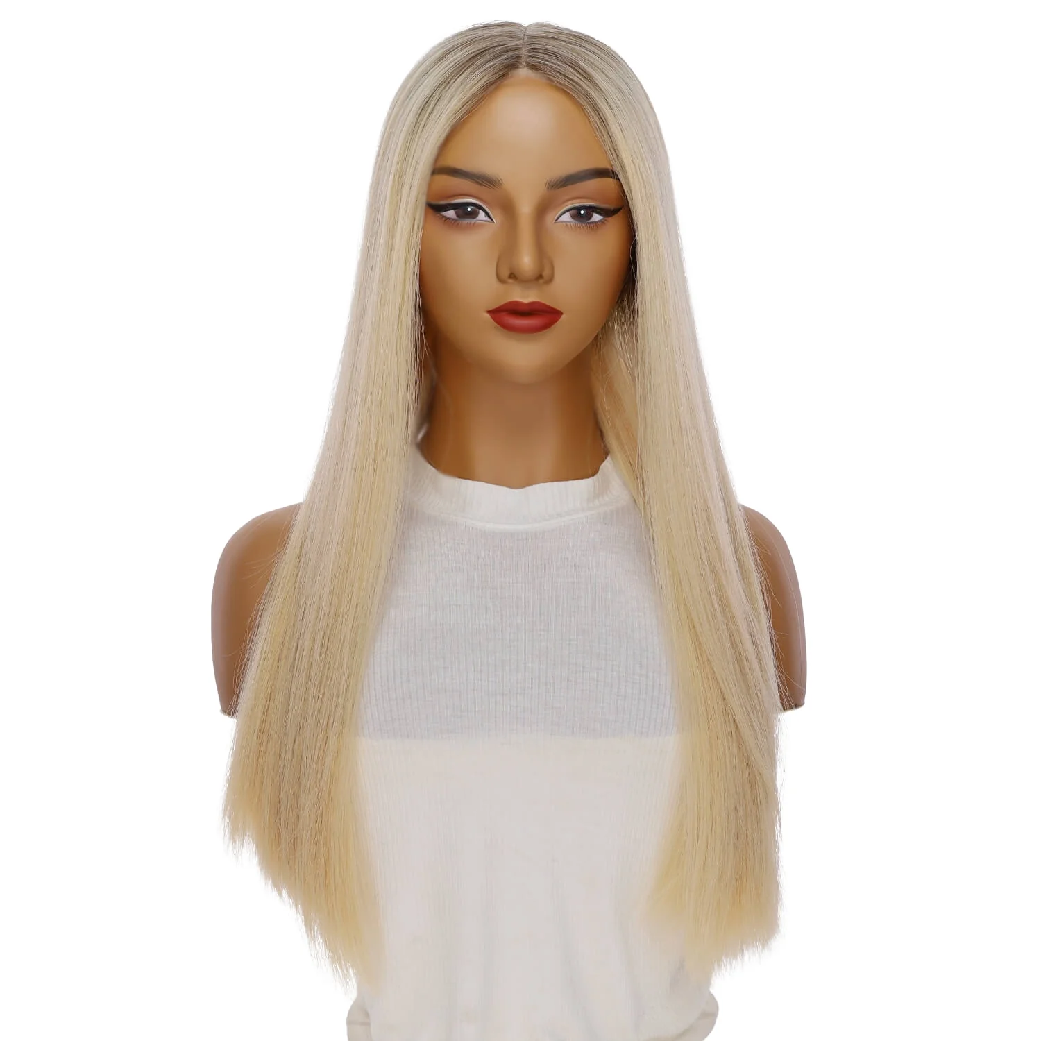 24" Divine Lace Top Wig Warm Platinum Blonde - Image 2