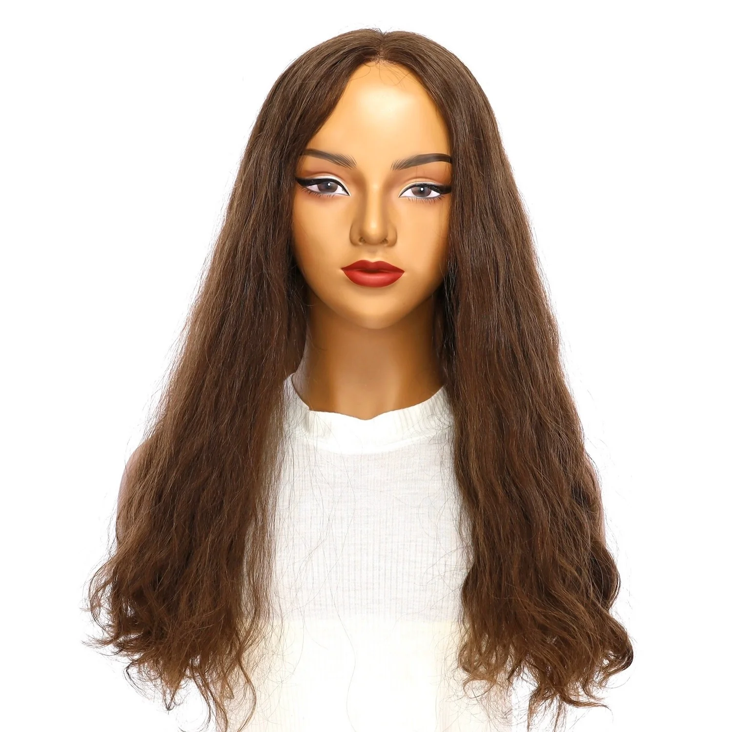 24" Divine Luxe Lace Top Wig #6 Neutral Medium Brown Wavy - Image 2