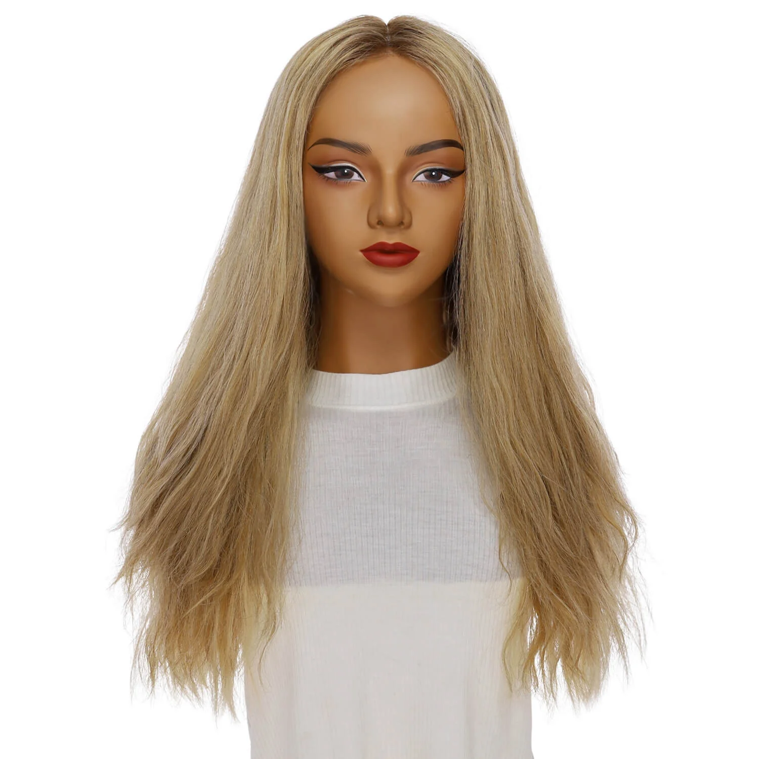 24" Gisele Silk Top Wig Ash Blonde Wavy - Image 2