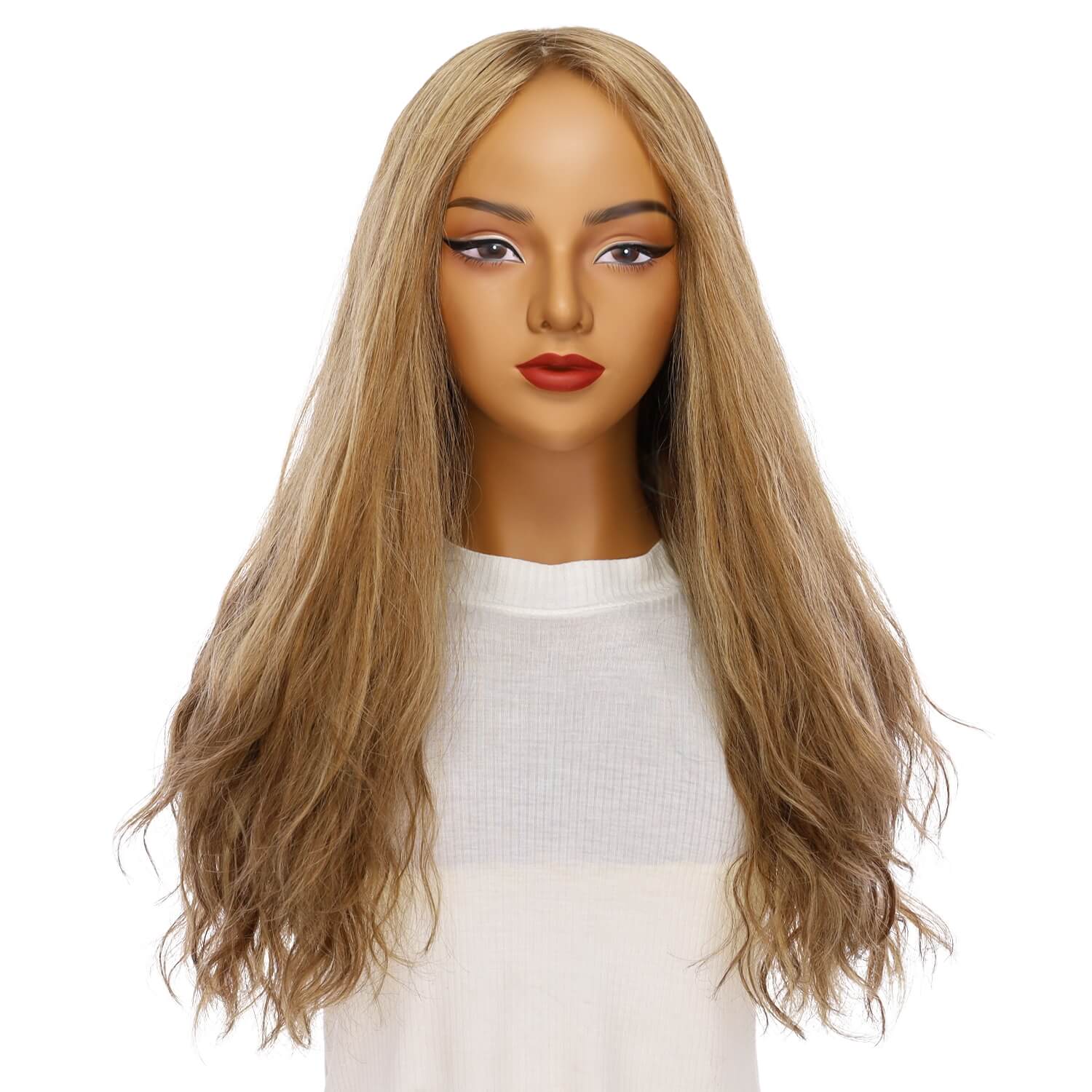24" Gisele Silk Top Wig Medium Blonde Wavy - Image 2