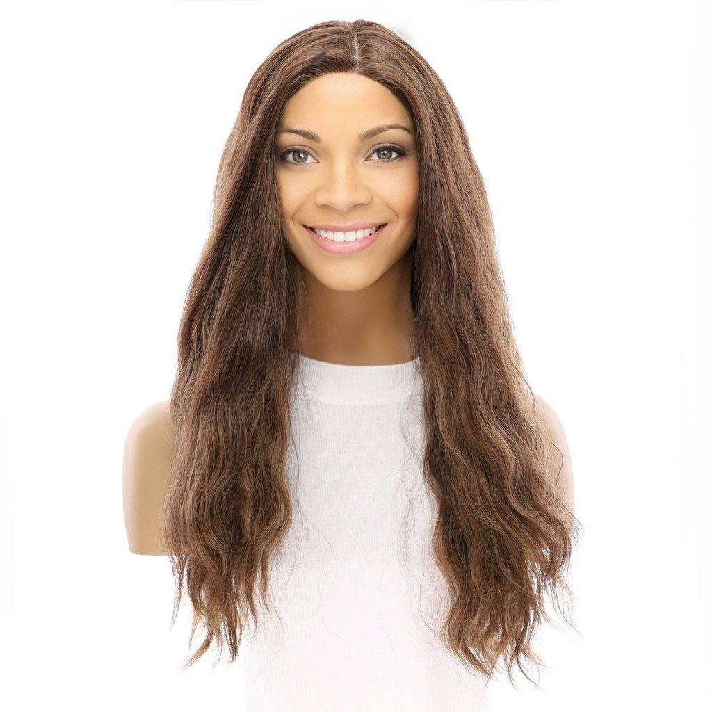 24" Gisele Silk Top Wig Medium Brown Babylight Wavy - Image 2