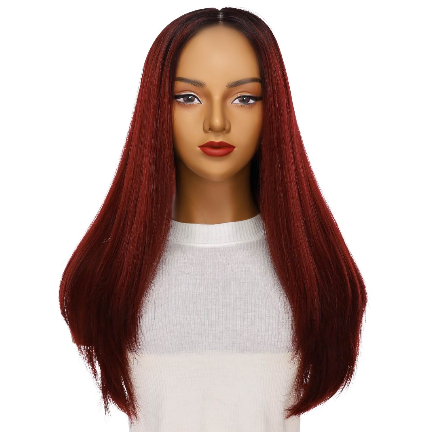 24" Gisele Silk Top Wig Merlot Red - Image 2