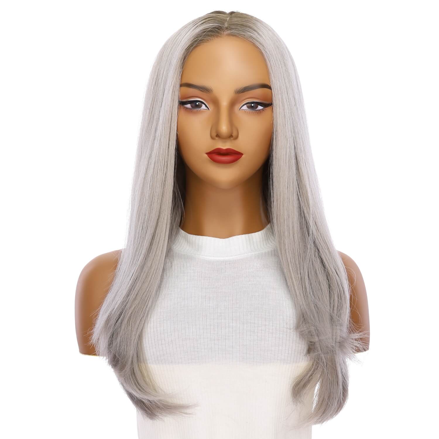 24" Gisele Silk Top Wig Silver Smoke - Image 2
