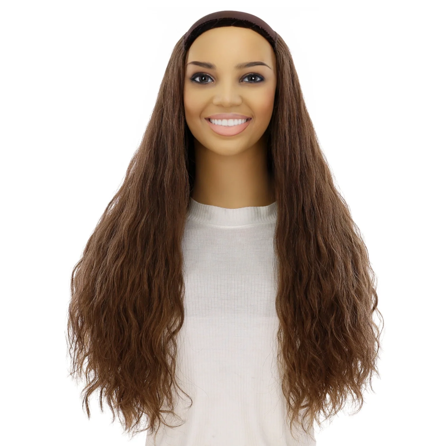 24" HatFall Wig Auburn Wavy - Image 2