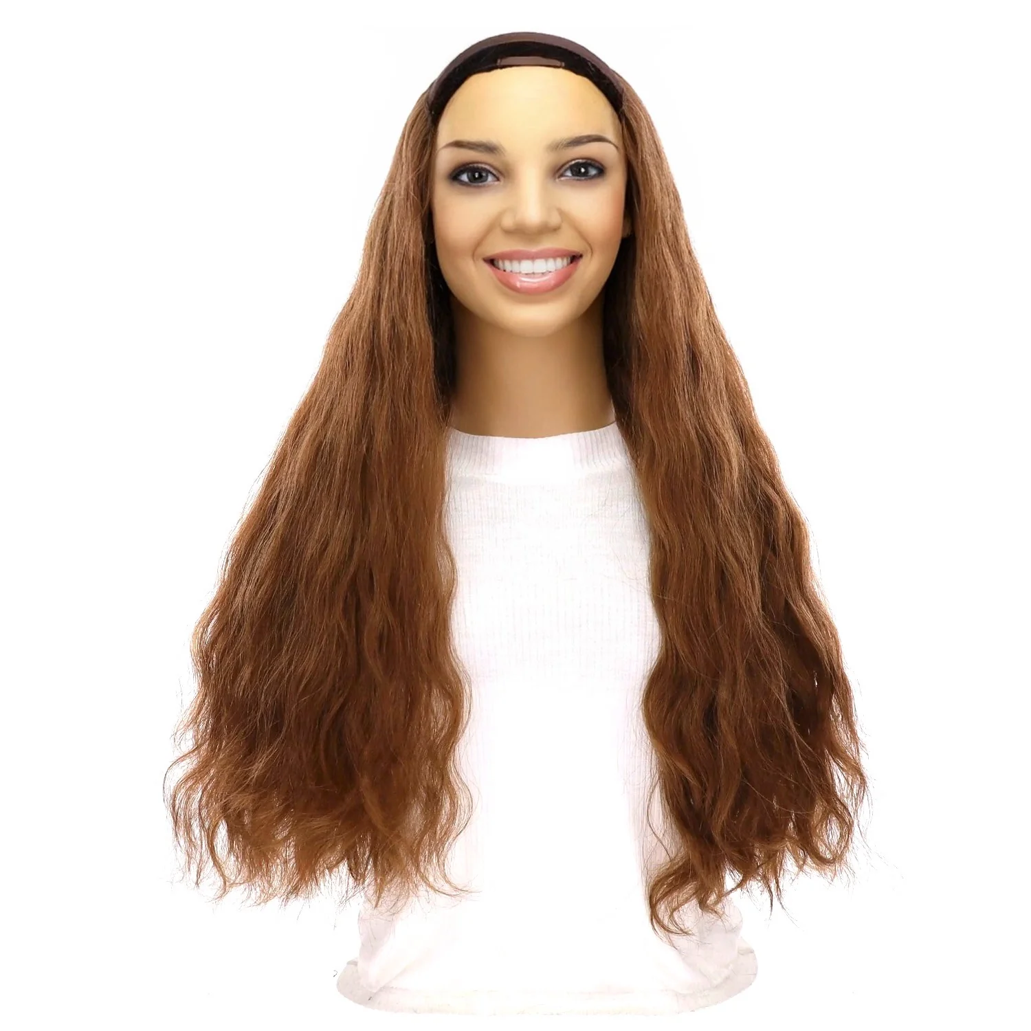 24" HatFall Wig Copper Wavy - Image 2
