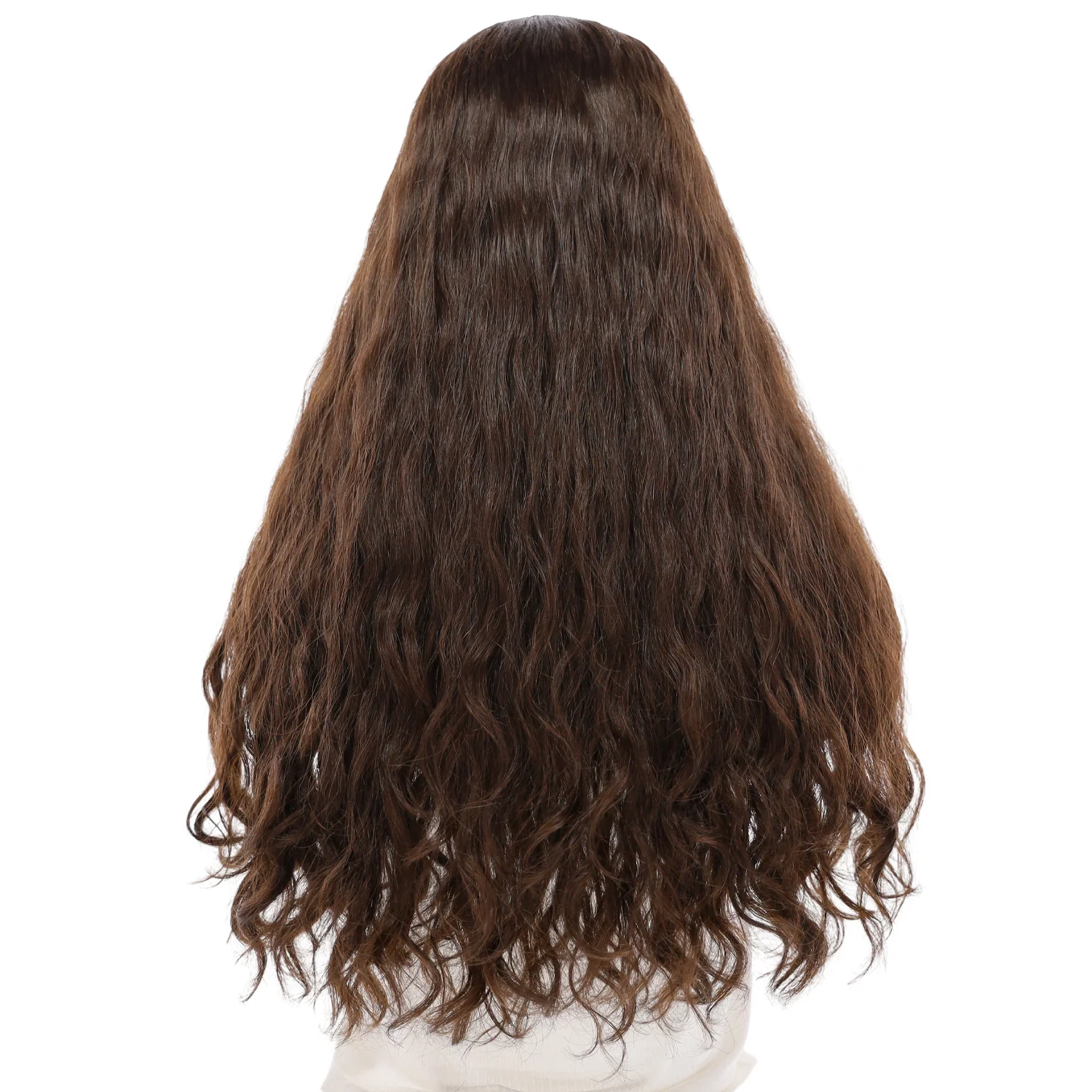 24" HatFall Wig Dark Brown Wavy - Image 3